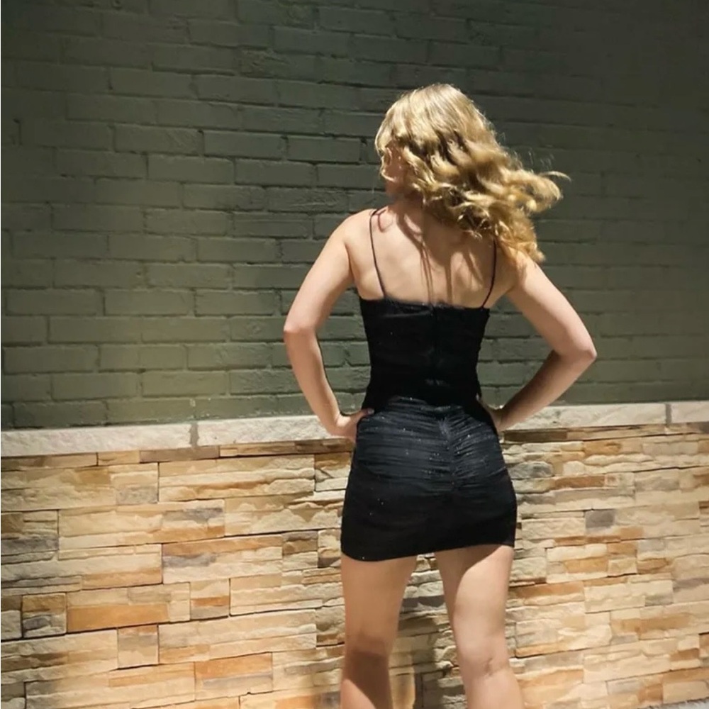 Windsor Black Sparkle Dress with Spaghetti Straps - Picture 4 of 4
